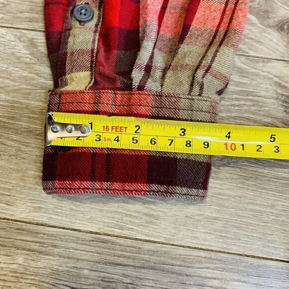 Columbia Omni-Wick Long Sleeve Button Up Flannel Shirt Men’s M Plaid Red Brown - Picture 11 of 14